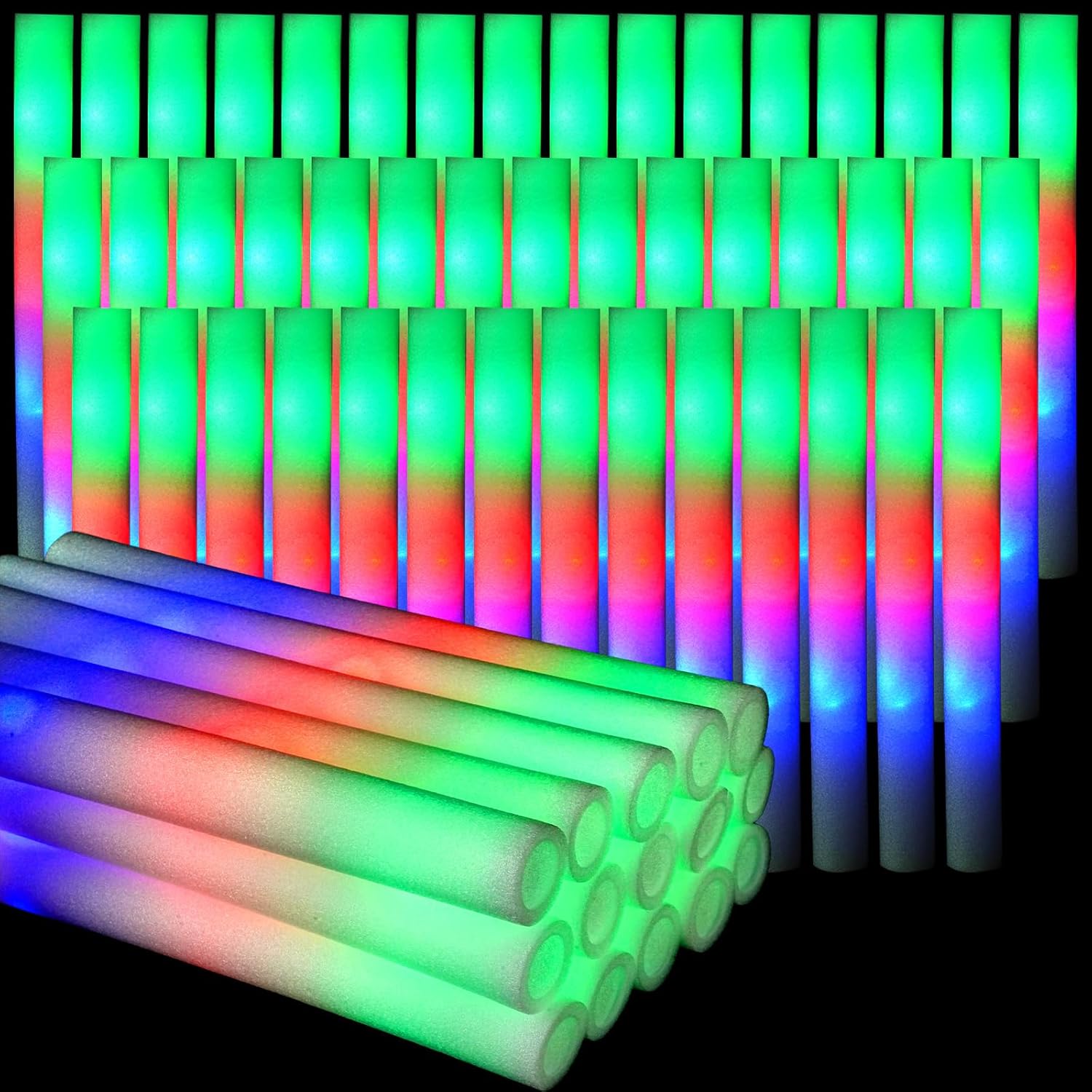 Flashing Led Foam Sticks Party - 3 가지 모드가있는 30Pcs 폼 글로우