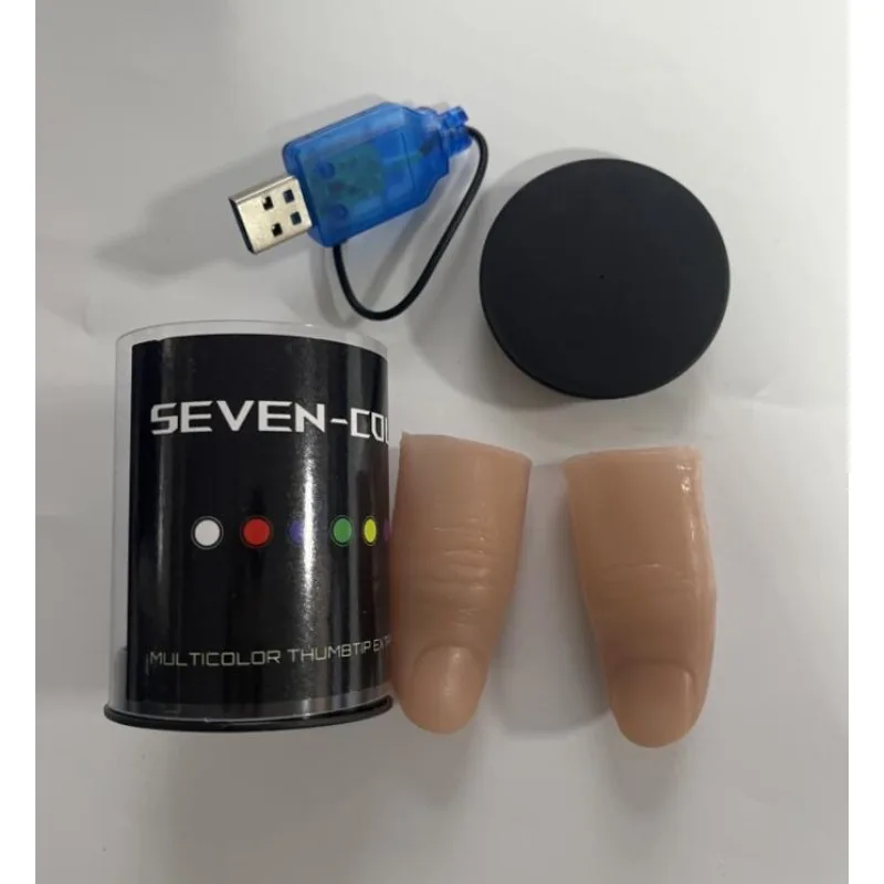 Thumb Tip Magic Trick Set - 7 가지 색상 LED 라이트 엄지