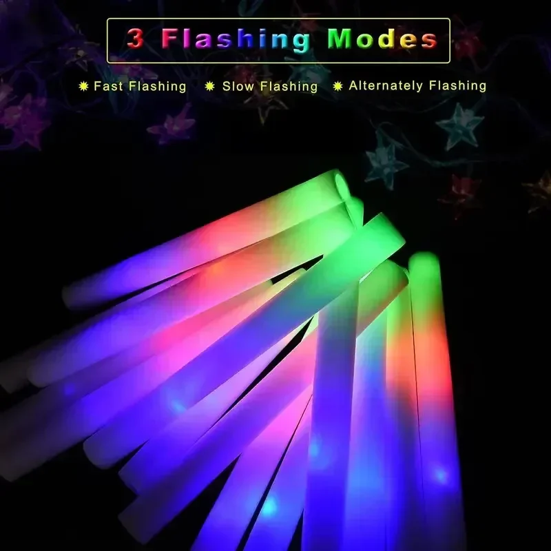 30개입 폼 글로우 스틱, 3가지 모드의 다채로운 LE - Flashing Led Foam Sticks Party 리뷰 및 가격