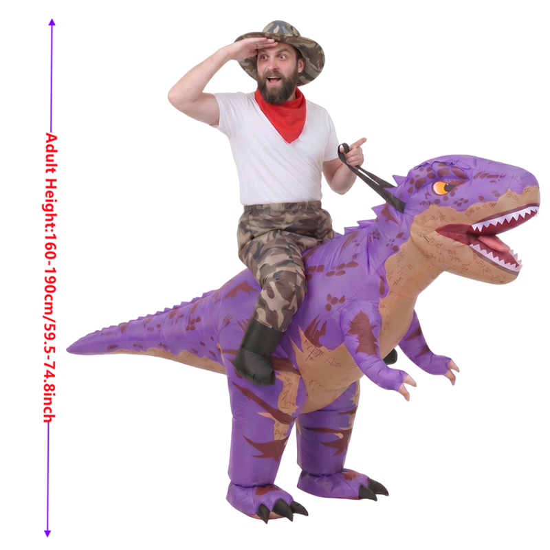 재미있는 카모 패턴의 보라색 티라노사우루스 코스튬, 성 - Inflatable Dinosaur Costume Adult 리뷰 및 가격