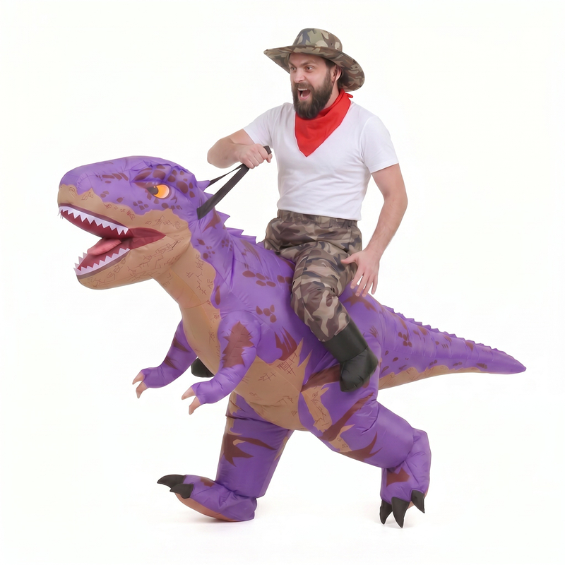 재미있는 카모 패턴의 보라색 티라노사우루스 코스튬, 성 - Inflatable Dinosaur Costume Adult 리뷰 및 가격