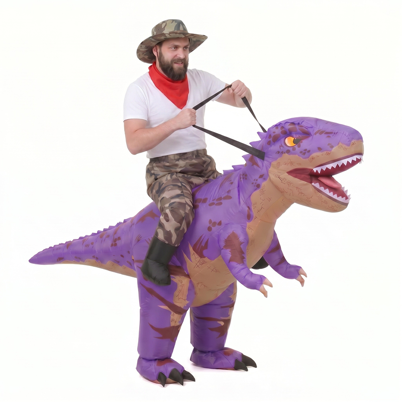 재미있는 카모 패턴의 보라색 티라노사우루스 코스튬, 성 - Inflatable Dinosaur Costume Adult 리뷰 및 가격