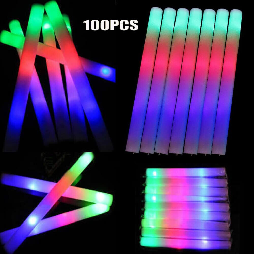 글로우 스틱 대량 100개 LED 라이트업 폼 스틱 3 - Flashing Led Foam Sticks Party 리뷰 및 가격