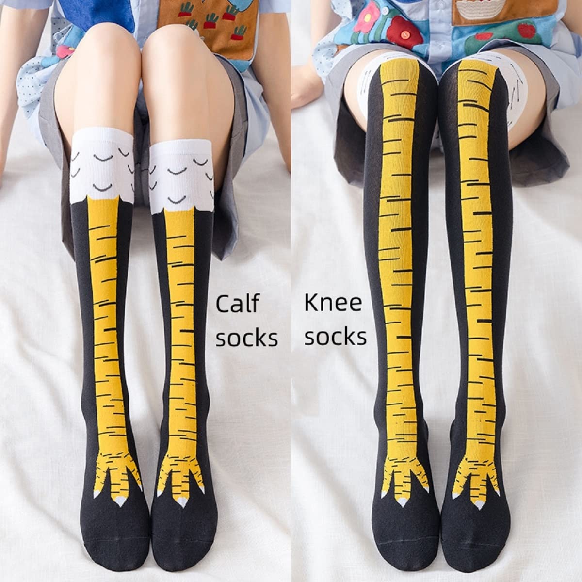 여성용 허벅지 높이 스타킹, 닭 발 프린트, 긴 양말, - Funny Chicken Leg Socks 리뷰 및 가격