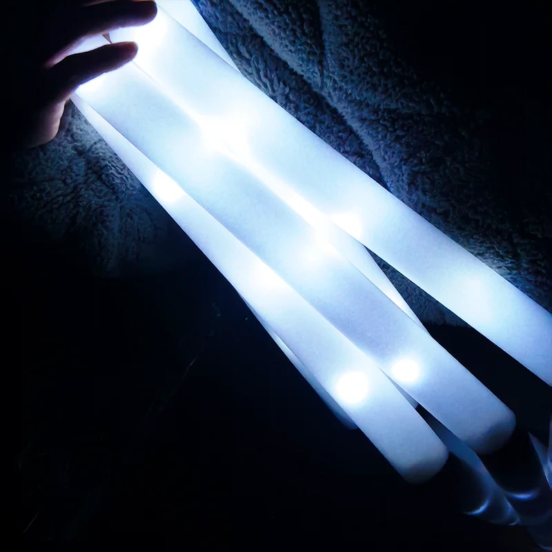 30Pcs LED 폼 스틱 화이트 라이트 글로우 스틱  - Flashing Led Foam Sticks Party 리뷰 및 가격