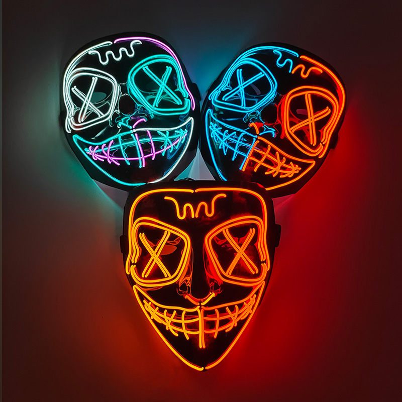 무선 LED 발광 마스크 EL 네온 다채로운 발광 퍼지 - Led Purge Mask Halloween 리뷰 및 가격