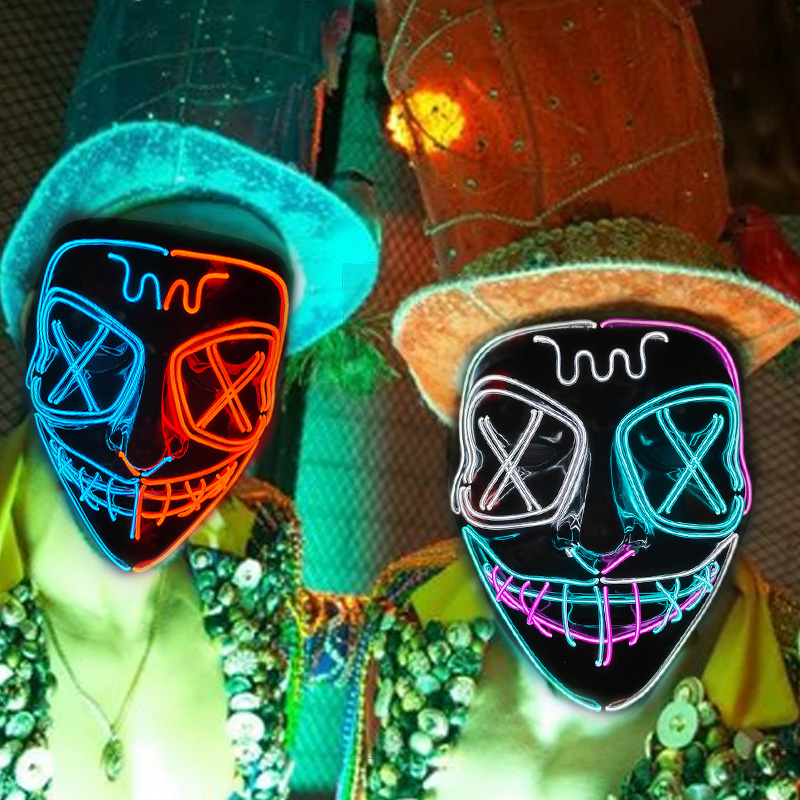 무선 LED 발광 마스크 EL 네온 다채로운 발광 퍼지 - Led Purge Mask Halloween 리뷰 및 가격