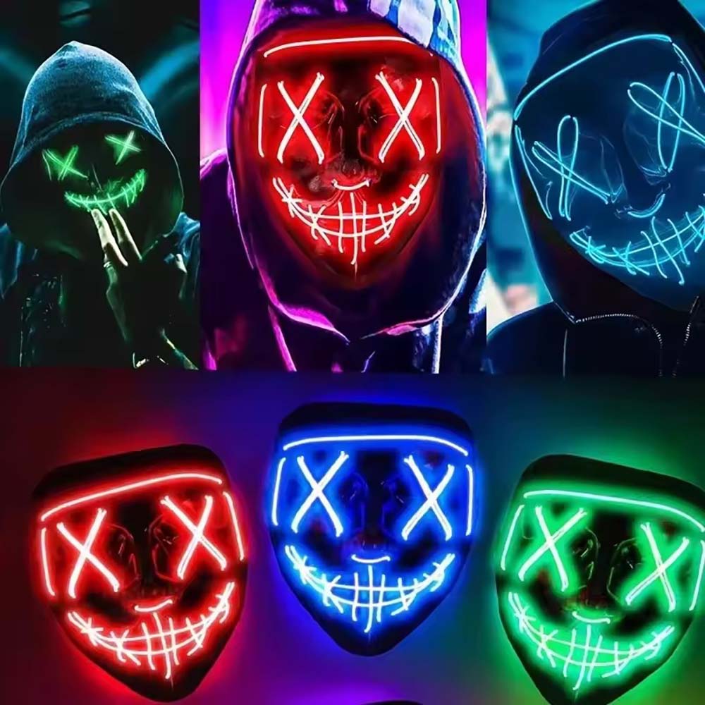 무선 네온 LED 퍼지 마스크 어둠 속에서 빛나는 코스 - Led Purge Mask Halloween 리뷰 및 가격