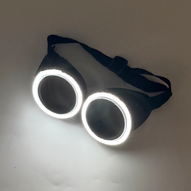 신상품 원형 LED 발광 안경, 다크 렌즈 레즈 스타일 - Glow In The Dark Party Glasses 리뷰 및 가격