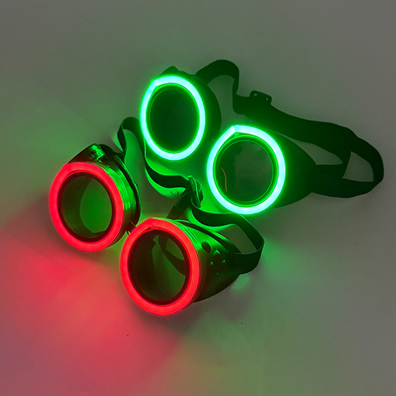 신상품 원형 LED 발광 안경, 다크 렌즈 레즈 스타일 - Glow In The Dark Party Glasses 리뷰 및 가격