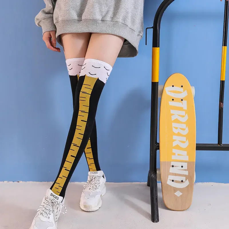 재미 있은 치킨 발 스타킹 무릎 압력 얇은 다리 긴 스 - Funny Chicken Leg Socks 리뷰 및 가격