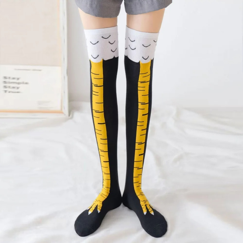 닭발 발톱 긴 양말 여성용 무릎 위 스타킹 재미있는 만 - Funny Chicken Leg Socks 리뷰 및 가격