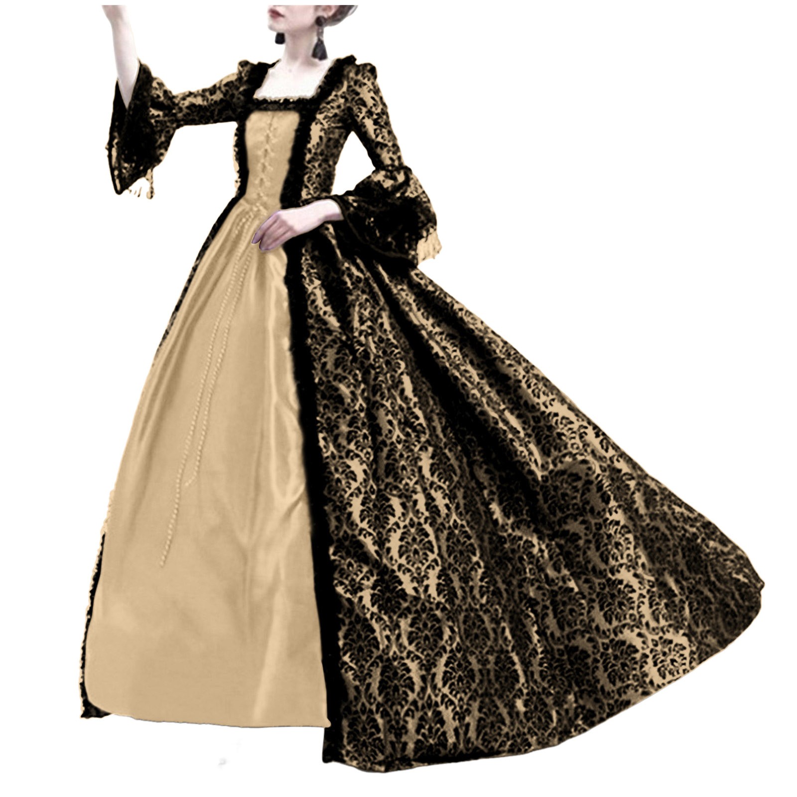 할로윈 코스프레 팰리스 여성 레이스 트럼펫 소매 중세  - Medieval Renaissance Dress Women 리뷰 및 가격
