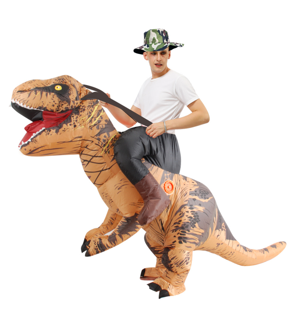 성인 재미있는 라이딩 다크 브라운 공룡 쥬라기 기간 T - Inflatable Dinosaur Costume Adult 리뷰 및 가격